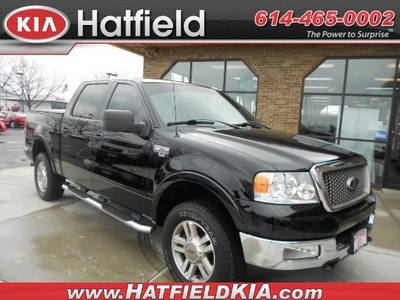 ford f 150 2005 black pickup truck lariat gasoline 8 cylinders 4 wheel drive automatic 43228