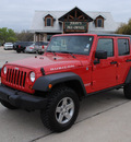 jeep wrangler unlimited 2012 red suv rubicon gasoline 6 cylinders 4 wheel drive automatic 76087