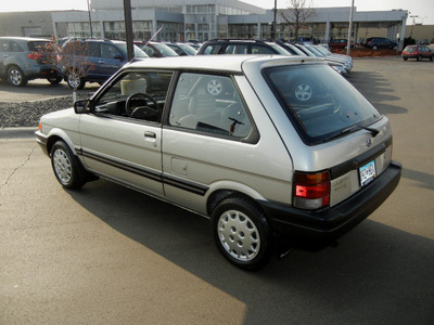 subaru justy 1989 silver hatchback gl gasoline 3 cylinders front wheel drive automatic 55420
