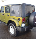 jeep wrangler unlimited 2007 green suv sahara gasoline 6 cylinders 4 wheel drive 6 speed manual 98371