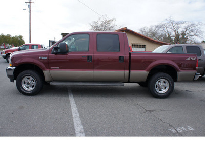 ford f 250 super duty 2004 dk  red lariat diesel 8 cylinders 4 wheel drive automatic 95678