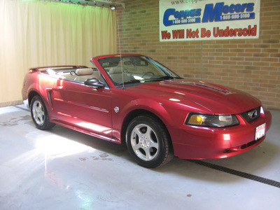 ford mustang 2004 dk  red deluxe gasoline 6 cylinders rear wheel drive automatic with overdrive 44883