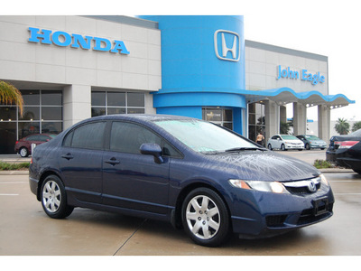 honda civic 2009 blue sedan lx gasoline 4 cylinders front wheel drive automatic 77065