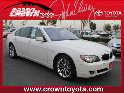 bmw 7 series 2007 white sedan 750li gasoline 8 cylinders rear wheel drive automatic 91761