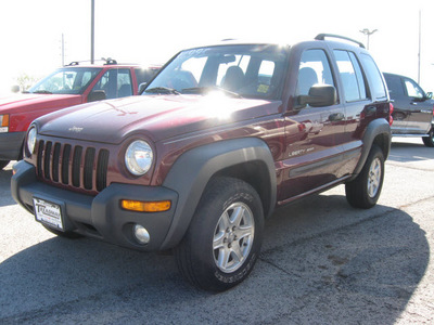 jeep liberty 2002 dk  red suv sport flex fuel v6 4 wheel drive automatic with overdrive 45840