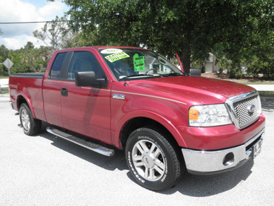 ford f 150 2007 red lariat flex fuel 8 cylinders rear wheel drive automatic with overdrive 32783