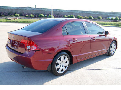 honda civic 2008 red sedan lx gasoline 4 cylinders front wheel drive automatic 77065