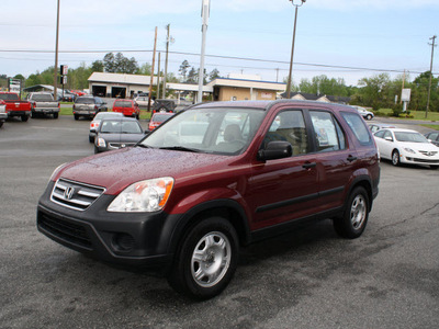 honda cr v 2005 red suv lx gasoline 4 cylinders front wheel drive automatic 27215