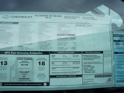 chevrolet silverado 1500 2012 ls flex fuel 4 wheel drive automatic 32086