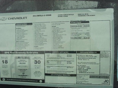 chevrolet impala 2012 sedan ls retail flex fuel front wheel drive automatic 32086
