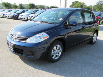 nissan versa 2012 blue hatchback s gasoline 4 cylinders front wheel drive automatic 33884