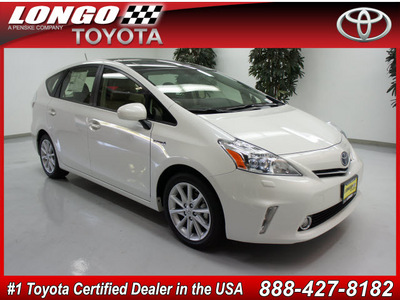 toyota prius v 2012 white wagon five hybrid 4 cylinders front wheel drive cvt 91731