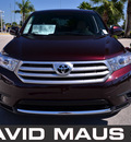 toyota highlander 2012 dark red suv gasoline 4 cylinders front wheel drive automatic 32771