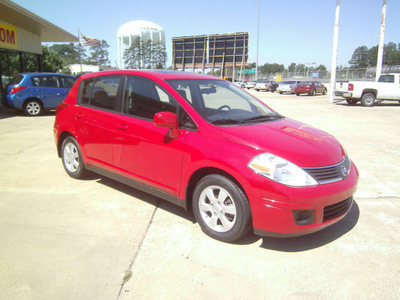 nissan versa 2007 red hatchback 1 8 s gasoline 4 cylinders front wheel drive automatic 75503
