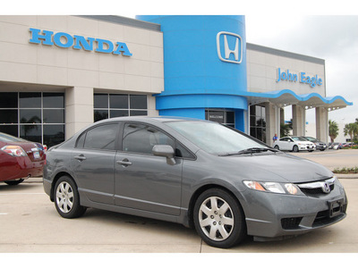 honda civic 2009 gray sedan lx gasoline 4 cylinders front wheel drive automatic 77065