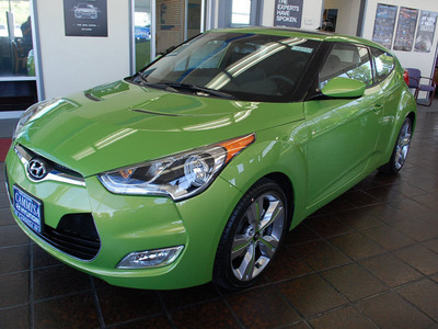 hyundai veloster 2012 electrolyte green coupe ecoshift dct gasoline 4 cylinders front wheel drive automatic 94010