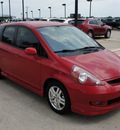 honda fit 2008 red hatchback sport gasoline 4 cylinders front wheel drive 5 speed manual 76087