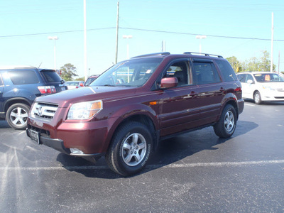 honda pilot 2007 dk  red suv ex l w dvd gasoline 6 cylinders front wheel drive automatic 28557