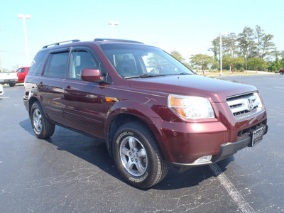 honda pilot 2007 dk  red suv ex l w dvd gasoline 6 cylinders front wheel drive automatic 28557