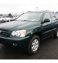 toyota highlander 2001 green suv 4x4 gasoline 6 cylinders dohc all whee drive automatic 98632