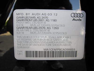 audi q5 2012 black suv 2 0t quattro premium gasoline 4 cylinders all whee drive 8 speed tiptronic 46410