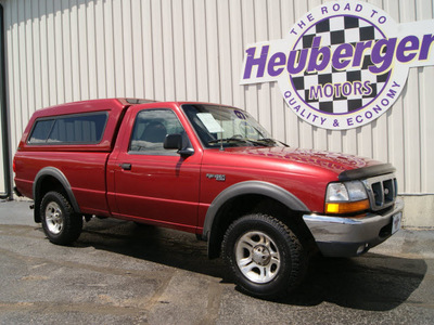 ford ranger 2000 bright red pickup truck xlt flex fuel v6 4 wheel drive 5 speed manual 80905