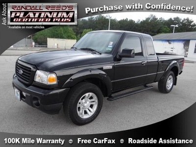 ford ranger 2008 black pickup truck sport gasoline 6 cylinders 2 wheel drive 77388