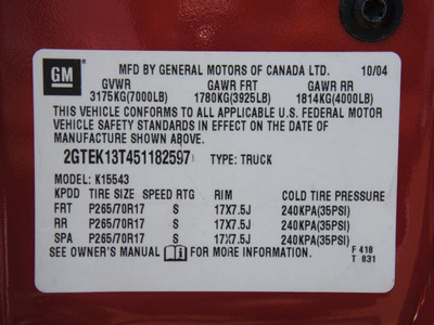 gmc sierra 1500 2005 red slt gasoline 8 cylinders 4 wheel drive automatic 76108