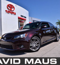 scion tc 2011 burgundy hatchback gasoline 4 cylinders front wheel drive automatic 32771