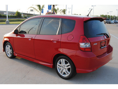 honda fit 2008 red hatchback sport gasoline 4 cylinders front wheel drive automatic 77065