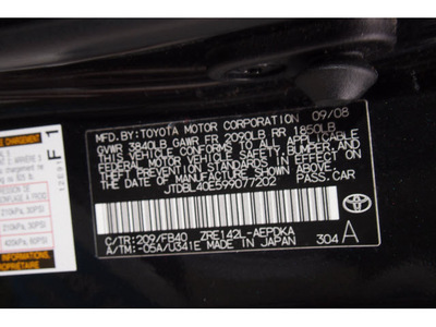 toyota corolla 2009 black sedan le gasoline 4 cylinders front wheel drive automatic 07702