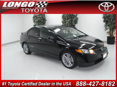 honda civic 2008 black sedan si gasoline 4 cylinders front wheel drive 6 speed manual 91731