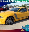 ford mustang 2013 yellow coupe boss 302 gasoline 8 cylinders rear wheel drive 6 speed manual 77388