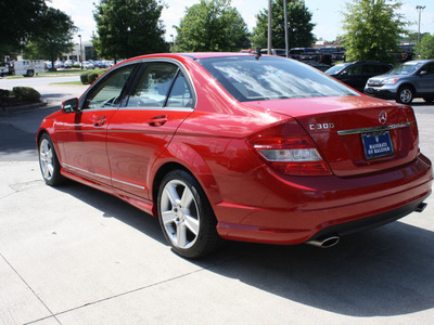 mercedes benz c class 2010 red sedan c300 sport gasoline 6 cylinders rear wheel drive automatic 27616