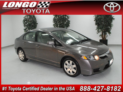 honda civic 2009 dk  gray sedan lx gasoline 4 cylinders front wheel drive automatic 91731