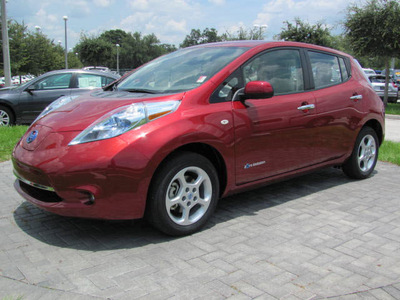 nissan leaf 2012 red hatchback sl l electric front wheel drive automatic 33884