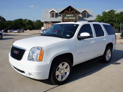 gmc yukon 2012 white suv slt flex fuel 8 cylinders 2 wheel drive automatic 76087