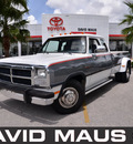 dodge 350 ram 1993 white gray pickup truck 1 ton diesel 6 cylinders rear wheel drive automatic 32771