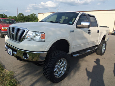 ford f 150 2008 white lariat flex fuel 8 cylinders 4 wheel drive automatic 37087