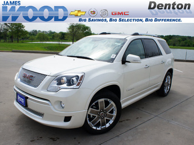gmc acadia 2012 white suv denali gasoline 6 cylinders front wheel drive 6 speed automatic 76206