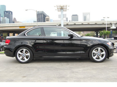 bmw 1 series 2008 black coupe 128i gasoline 6 cylinders rear wheel drive automatic 77002