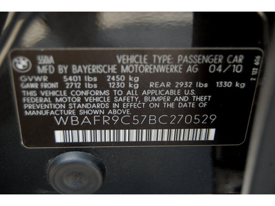 bmw 5 series 2011 dk  gray sedan 550i gasoline 8 cylinders rear wheel drive automatic 77002