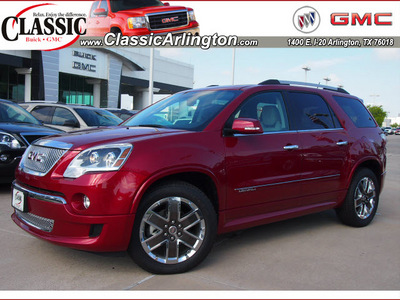 gmc acadia 2012 red suv denali gasoline 6 cylinders front wheel drive automatic 76018