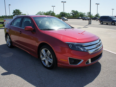 ford fusion 2010 dk  red sedan sport gasoline 6 cylinders front wheel drive automatic 75119