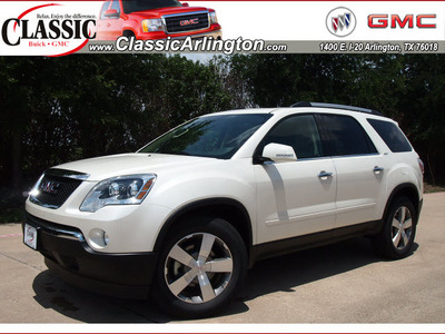gmc acadia 2012 white suv slt 2 gasoline 6 cylinders front wheel drive automatic 76018