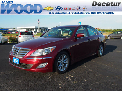 hyundai genesis 2012 dk  red sedan 3 8l v6 gasoline 6 cylinders rear wheel drive automatic 76234