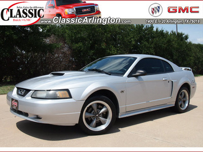 ford mustang 2001 silver coupe gt gasoline 8 cylinders rear wheel drive automatic with overdrive 76018