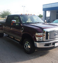 ford f 350 super duty 2009 dk  red lariat diesel 8 cylinders 4 wheel drive automatic 76049