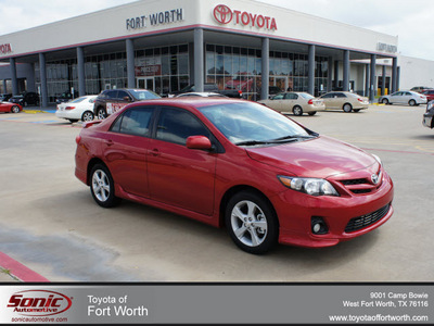 toyota corolla 2012 red sedan s gasoline 4 cylinders front wheel drive automatic 76116