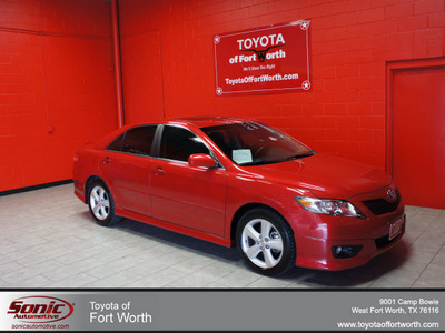 toyota camry 2010 red sedan se v6 gasoline 6 cylinders front wheel drive automatic 76116